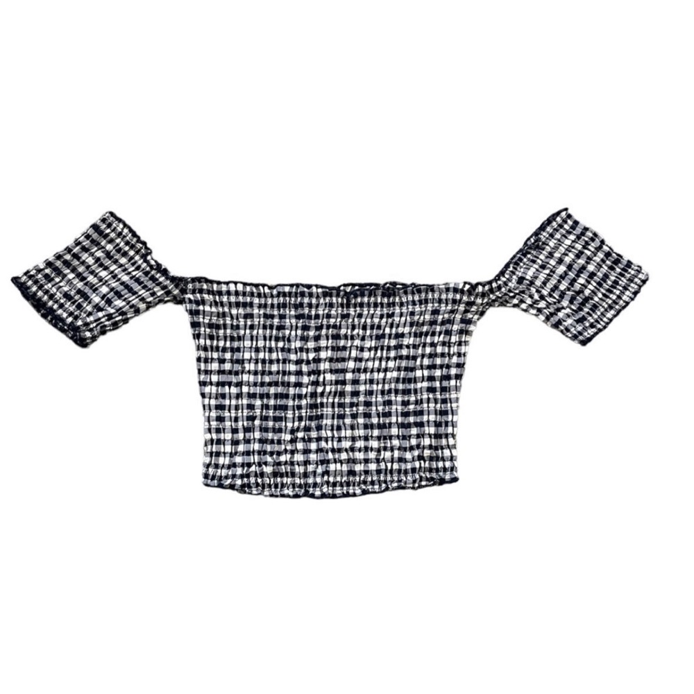 Victoria’s Secret navy and white plaid crop top size medium